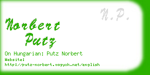 norbert putz business card